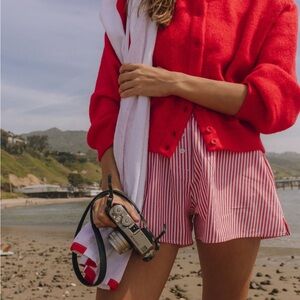 Daily Drills Red and White Striped Poplin Shorts Size XS/S